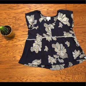 Anthropologie Ella Mara Floral Embroidered Top